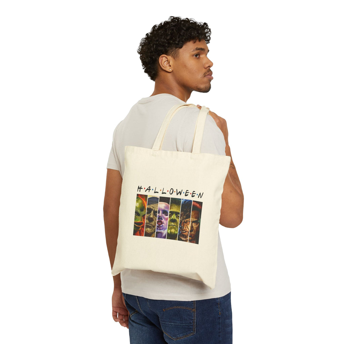 Monster Movie Villains Halloween Tote Bag, Halloween Gifts for shoppers, Shopping Tote, Horror Movie Fan Gift, Monster Movie Characters