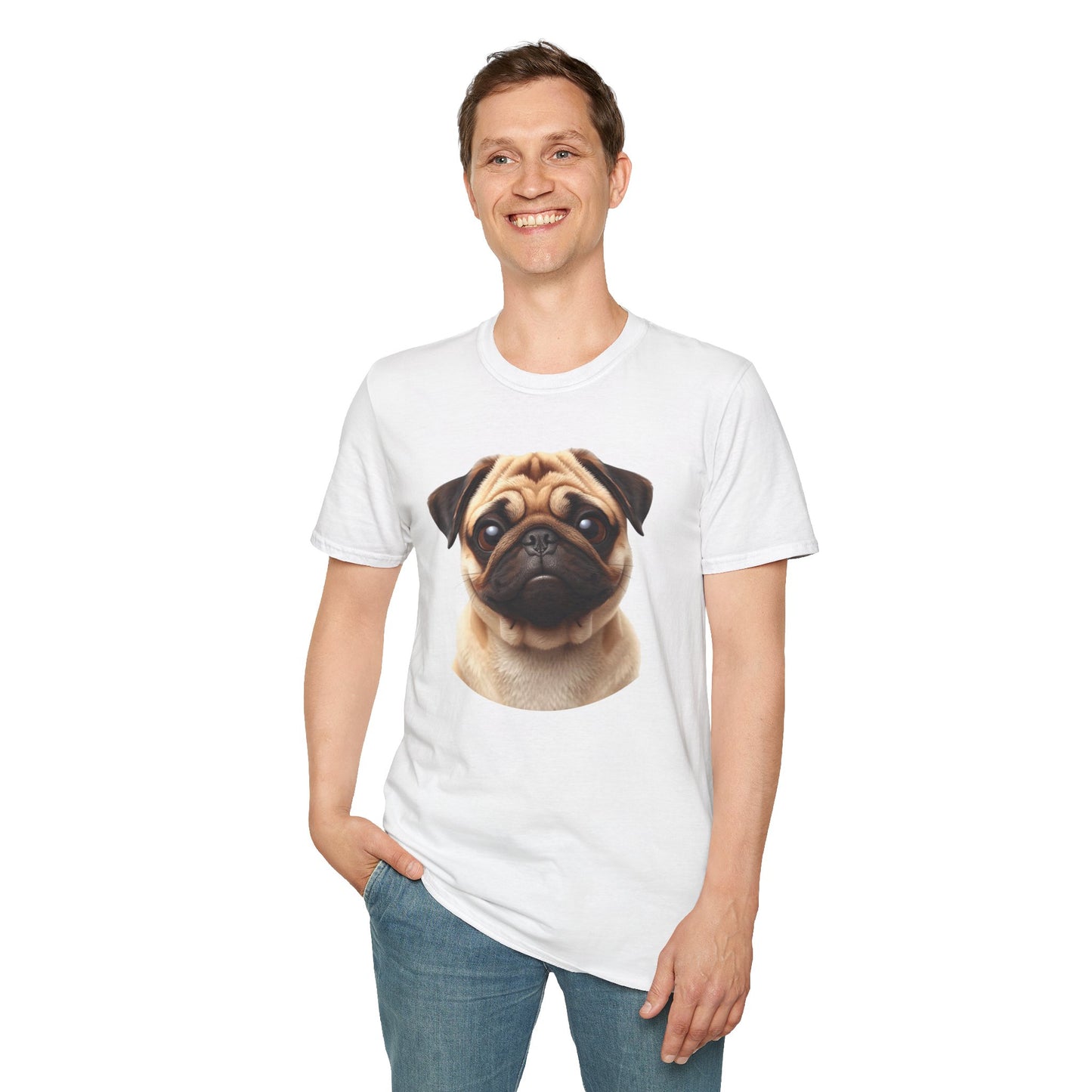 Pug Dog Portrait Shirt – Pug Dog Lover Gift, Cute Dog Mom Tee, Dog Dad Shirt, Pet Breed Apparel