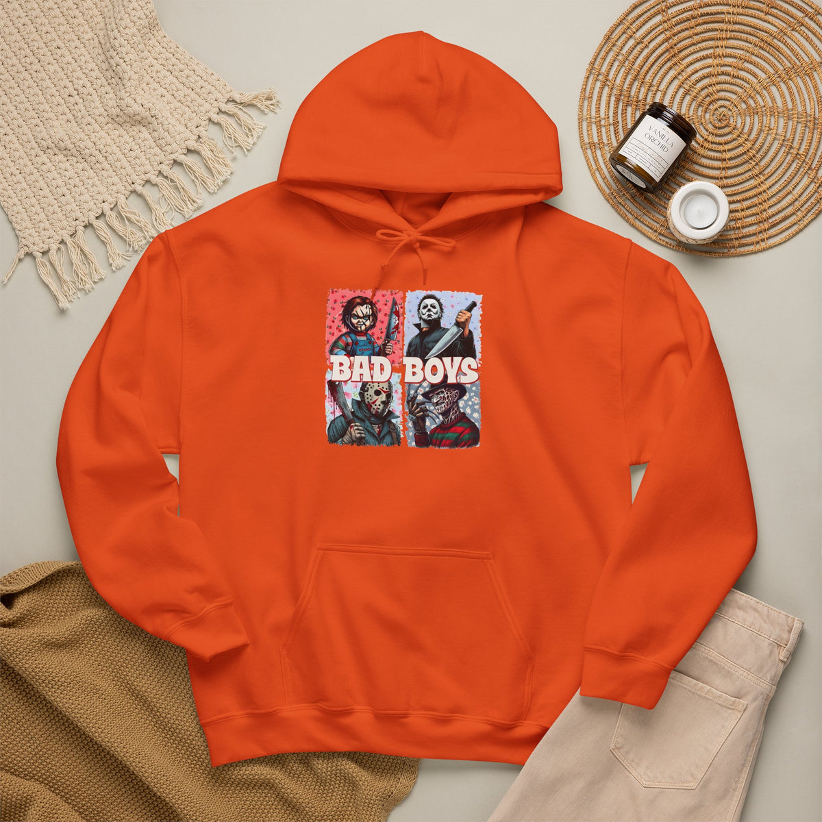 Horror Movie Villains Halloween Bad Boys Unisex Hoodie, Scary Movie Pullover, Horror Movie Sweatshirt, Halloween Costume Hoodie