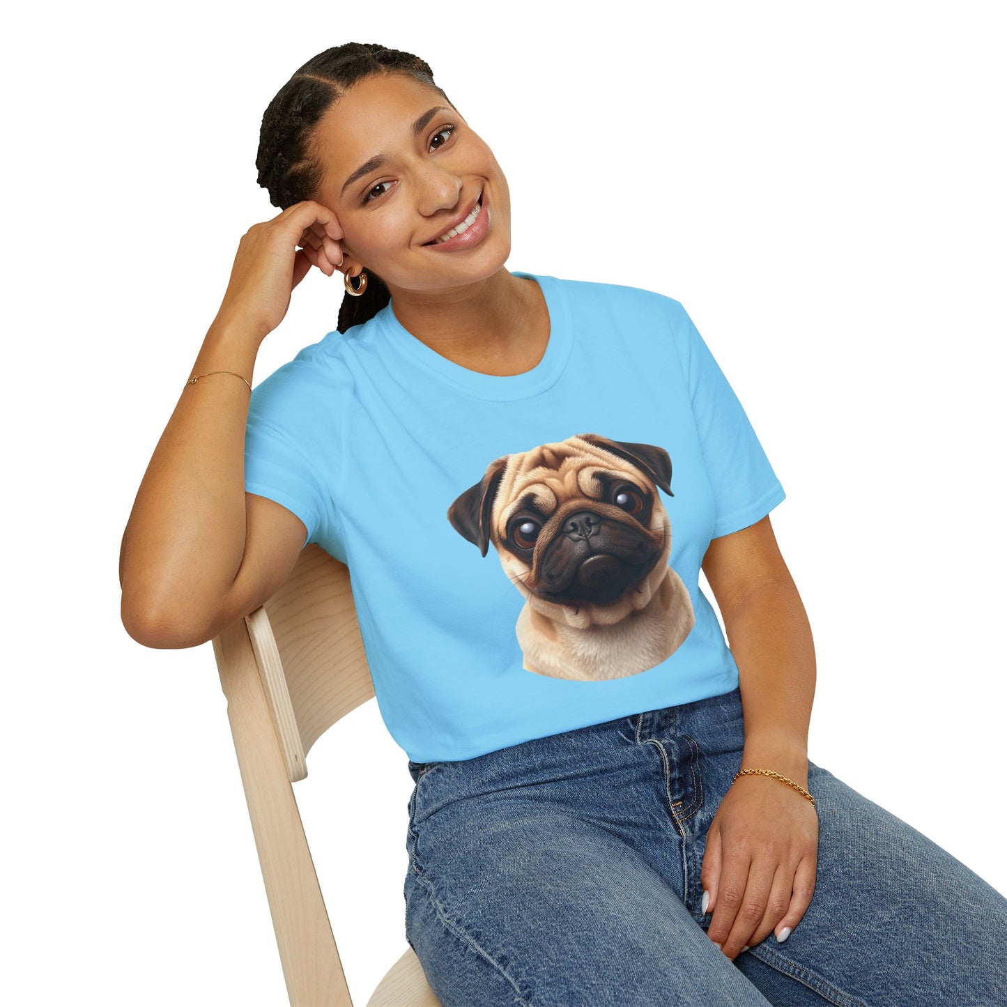 Pug Dog Portrait Shirt – Pug Dog Lover Gift, Cute Dog Mom Tee, Dog Dad Shirt, Pet Breed Apparel