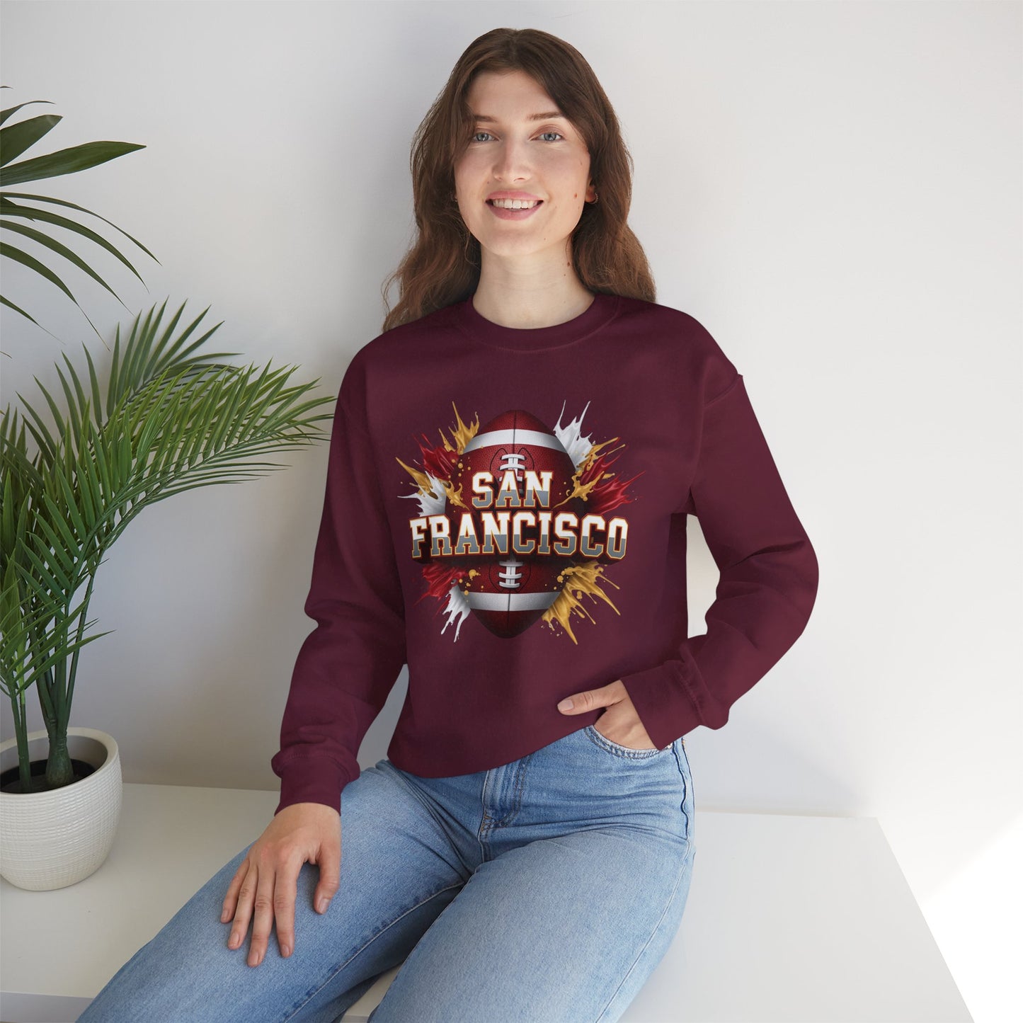 San Francisco Football Sweatshirt, San Francisco Team Sweatshirt, Football Gift for San Fran Fans, Game Day Fan Apparel, Football Fan Gift