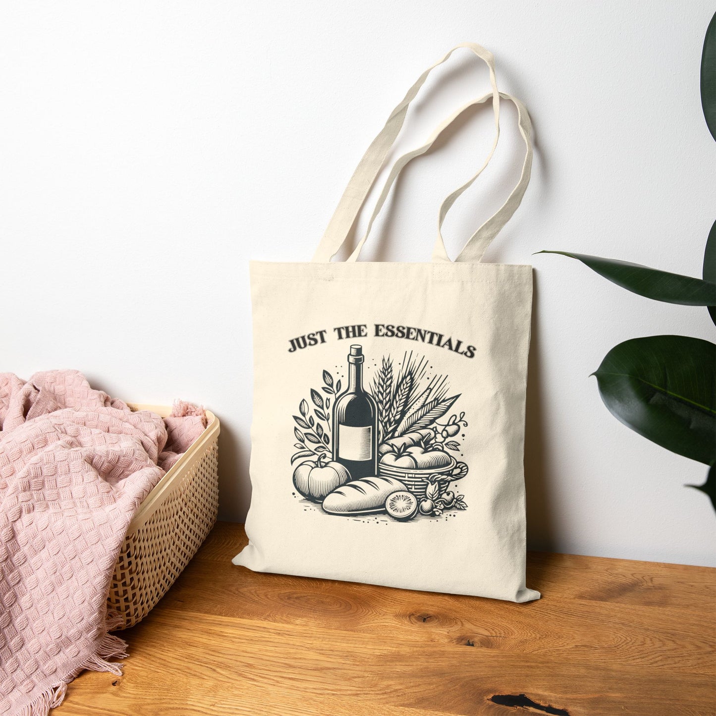 Just the Essentials Tote Bag, Funny Gifts for shoppers, Shopping Tote, Mother's Day Gift, Mom gift, Funny tote bag, Grandma Gift