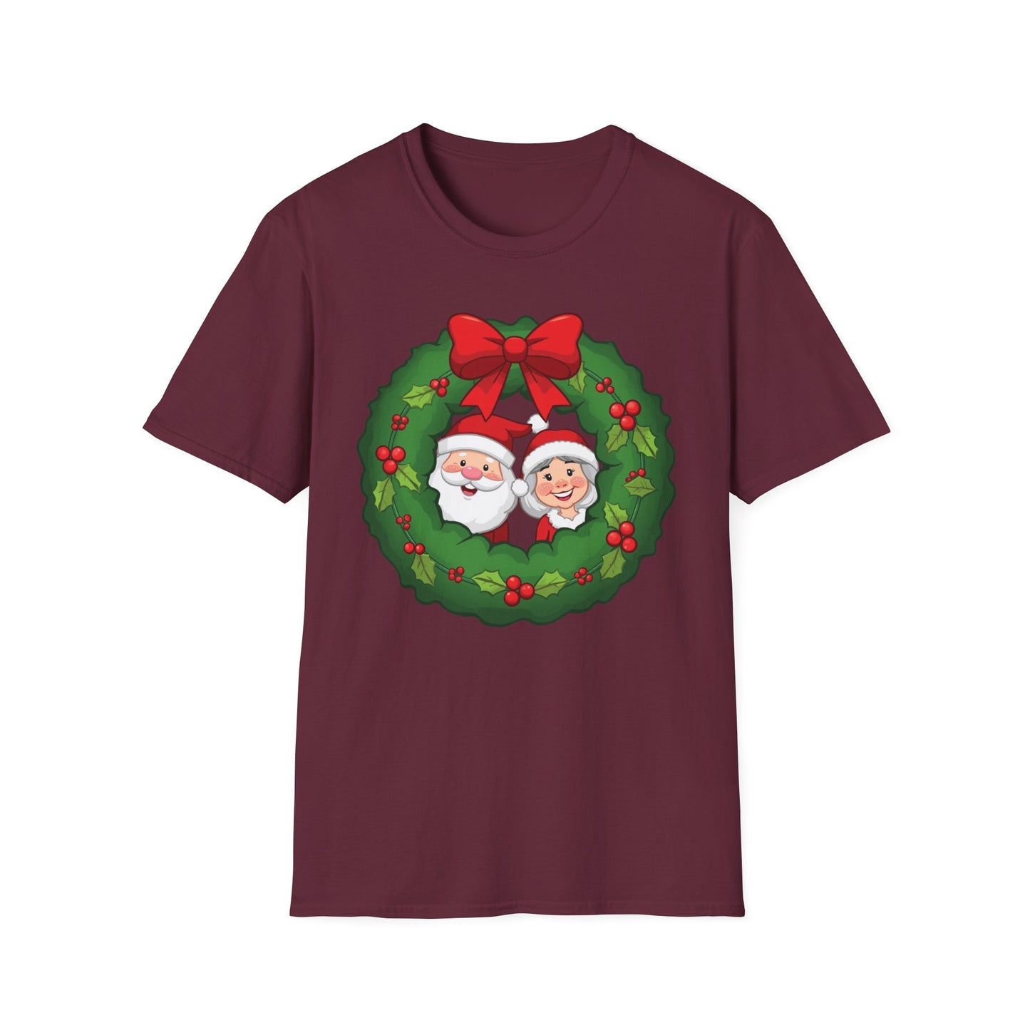 Santa and Mrs. Claus in a Wreath Shirt, Family Christmas Shirts, Christmas T Shirt, Holiday Shirt, Cute Xmas Shirt for the family, Holiday Gift