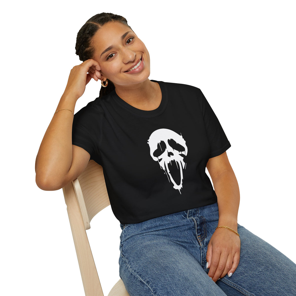 Scream Villain Ghost face Softstyle T-Shirt, Scream Scary Movie Tee, Halloween Shirt, Horror Movie Gift, Ghost Horror Gift