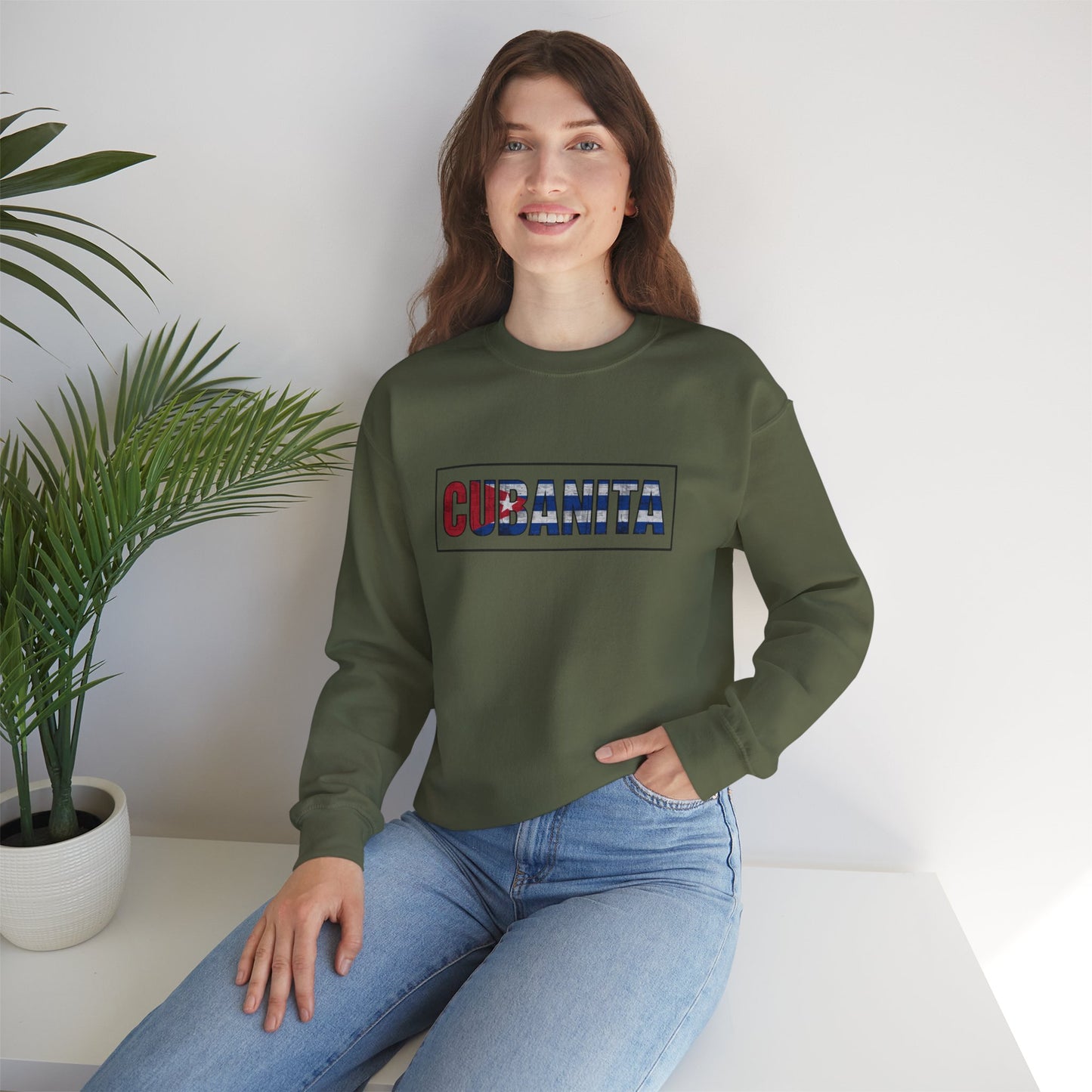CUBANITA Sweatshirt – Cuban Flag Sweatshirt for Women, Latina Pride Sweatshirt, Cuba Heritage Top, Cuban Culture Graphic Sweatshirt