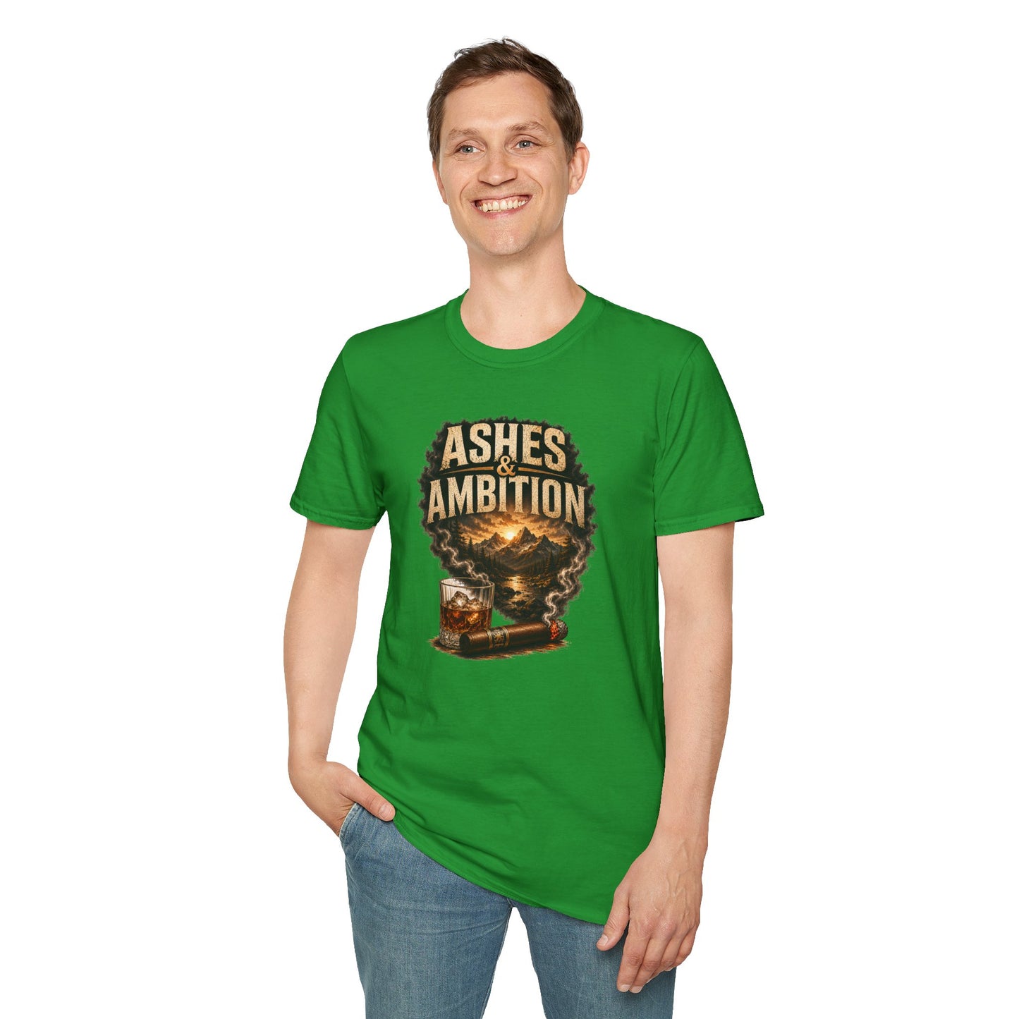 Ashes & Ambition Mountain Retreat T-Shirt – Cigar & Whiskey Lifestyle Tee