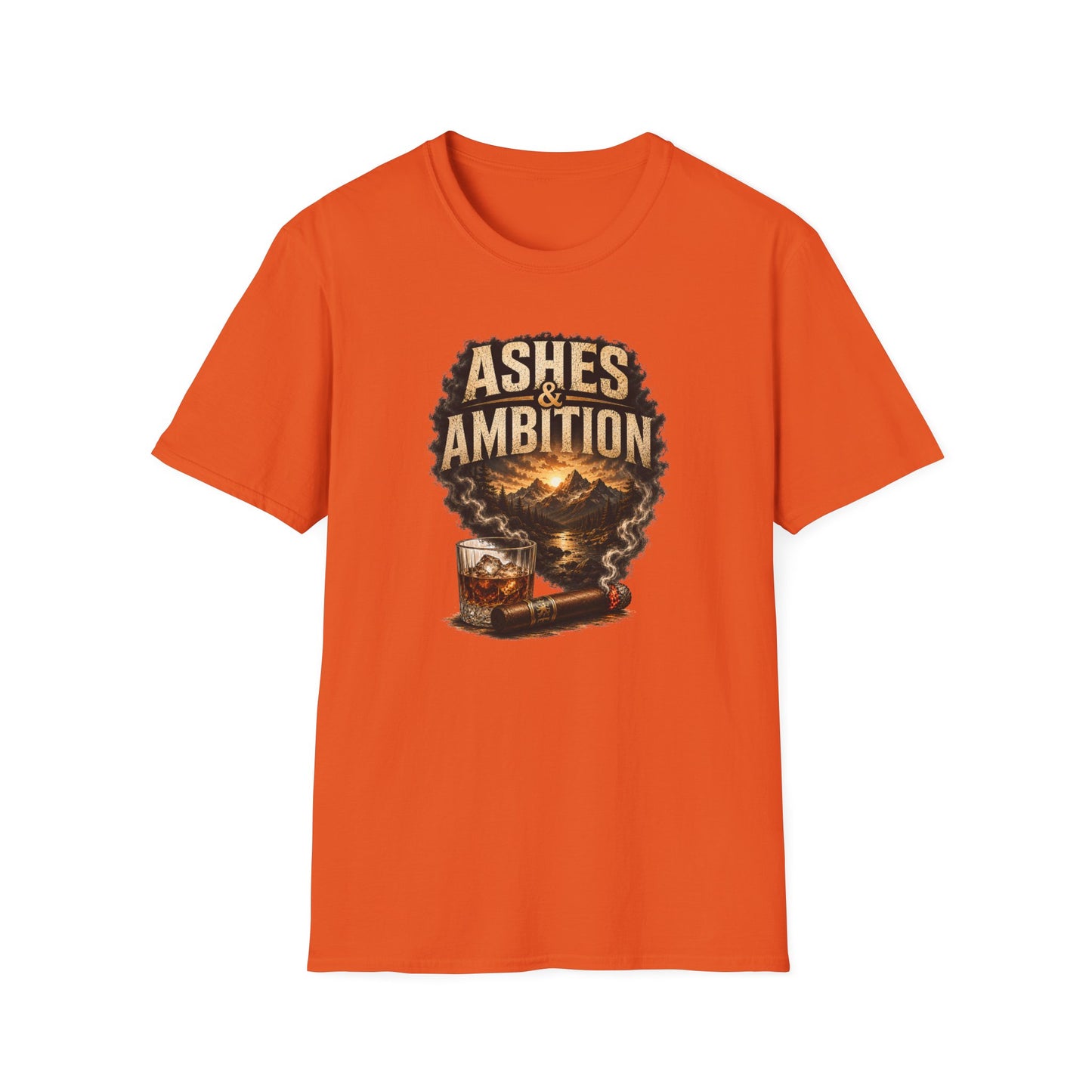Ashes & Ambition Mountain Retreat T-Shirt – Cigar & Whiskey Lifestyle Tee