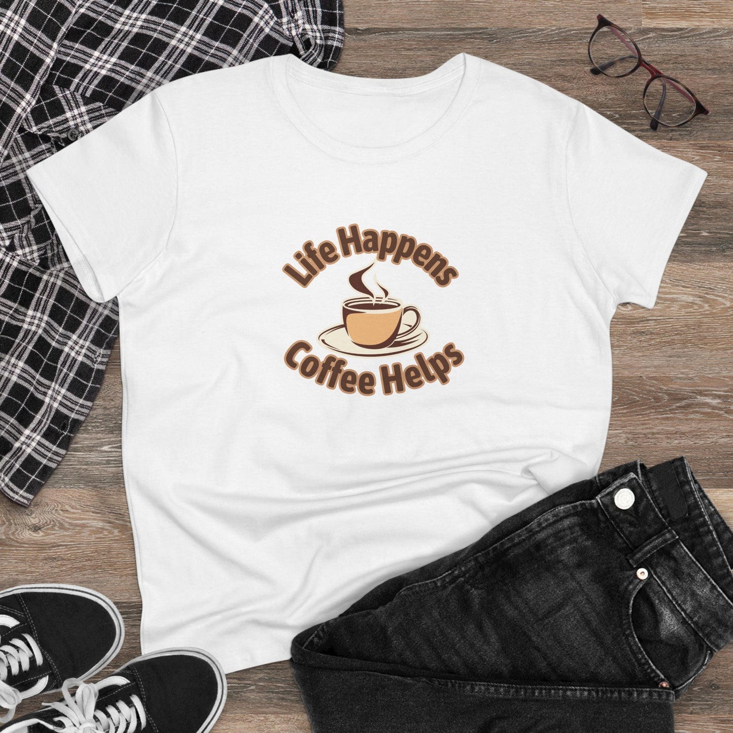 Life Happens Coffee Helps Shirt, Funny Coffee Shirt, Mother's Day Gift, Coffee Lover Gift, Mom Gift, Coffee Drinker Gift, Mother Gift
