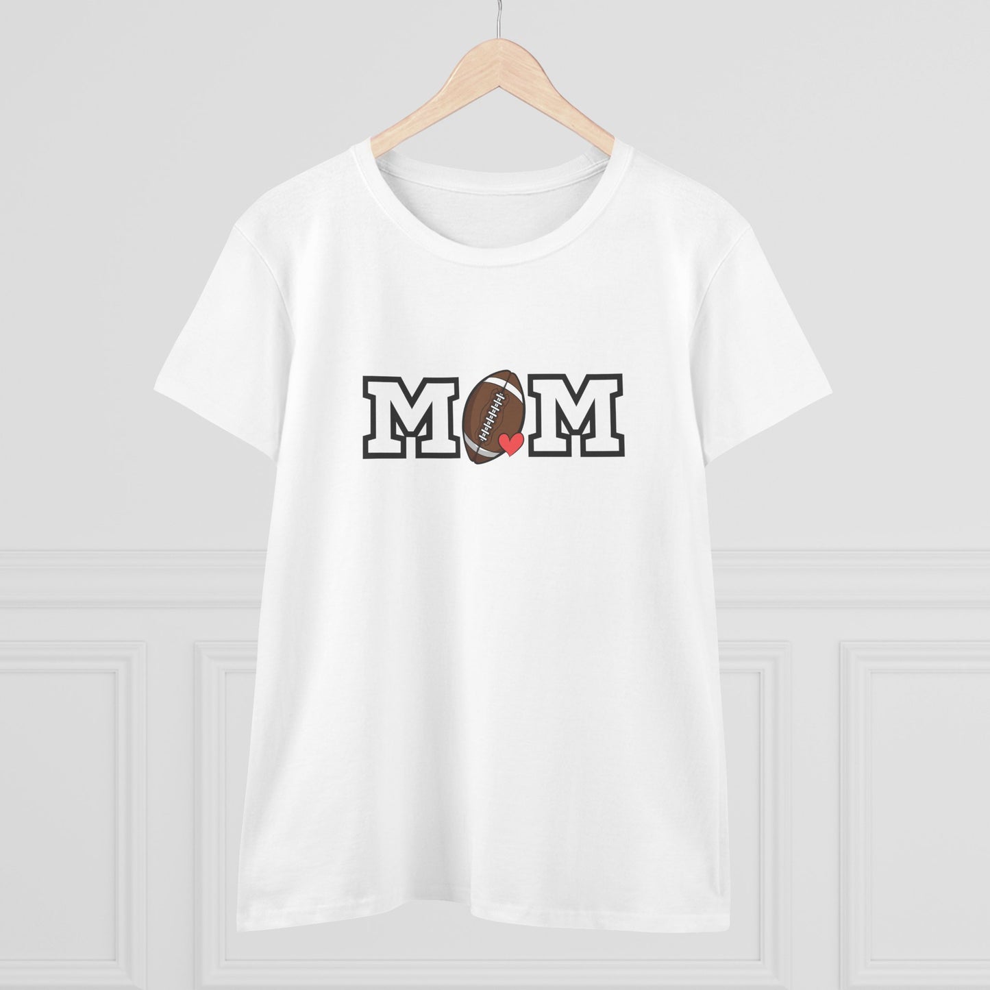 Football Mom Shirt, Sports Mom Gift, Cotton T-Shirt, Football Fan Apparel, Mother's Day Tee, Mom loves Football, Sports Mom