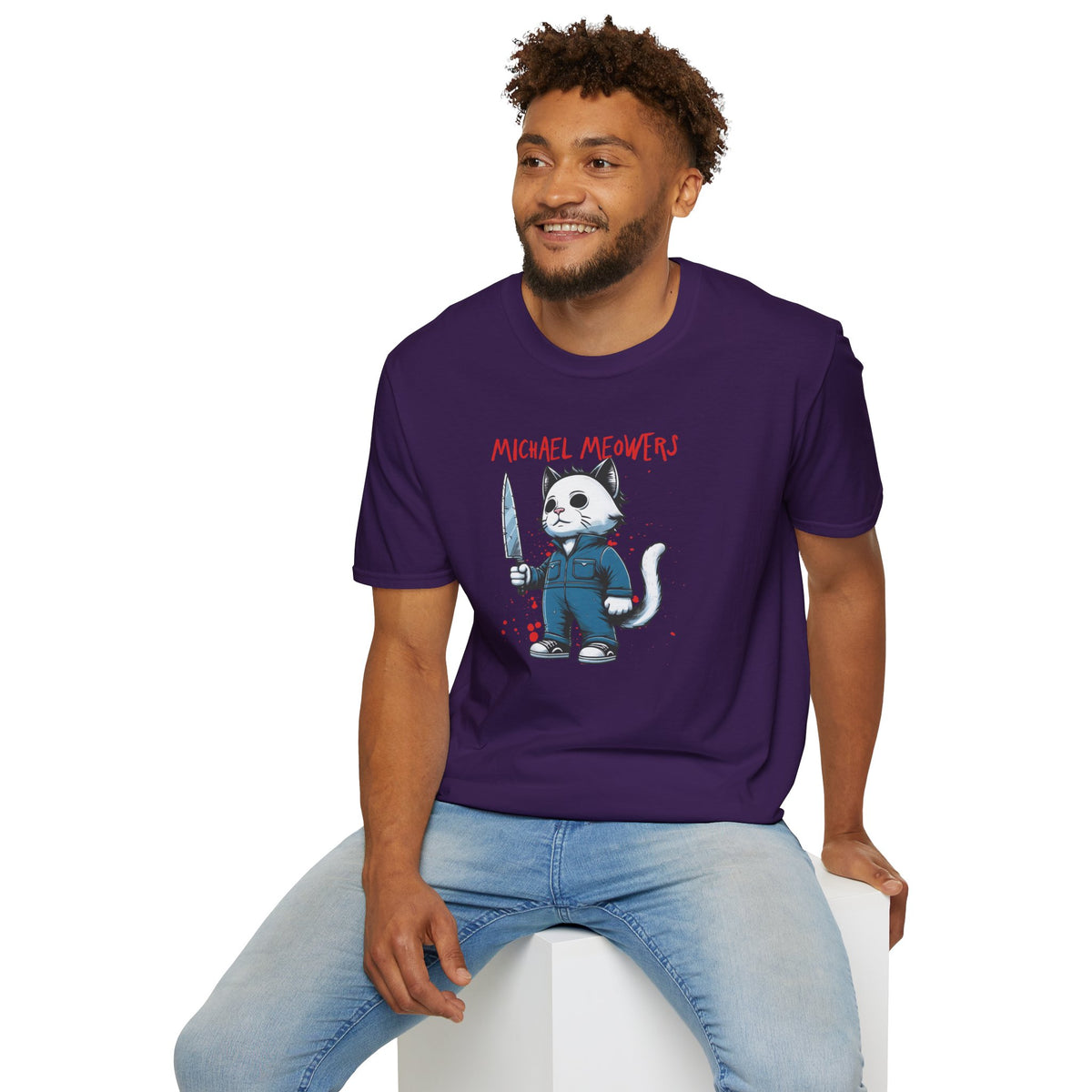 Michael Meowers Halloween Funny Cat T-Shirt, Scary Movie Tee, Halloween Cat Shirt, Horror Movie Cat Fan Gift, Horror Movie Character