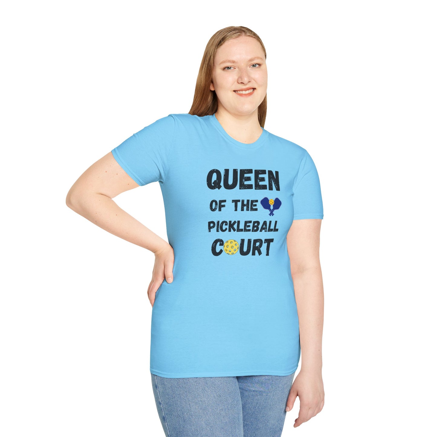 Queen of the Pickleball Court Unisex Softstyle T-Shirt, Pickleball Gift, Pickleball Apparel, Pickleball Lover Shirt, Pickleball Player Tee,