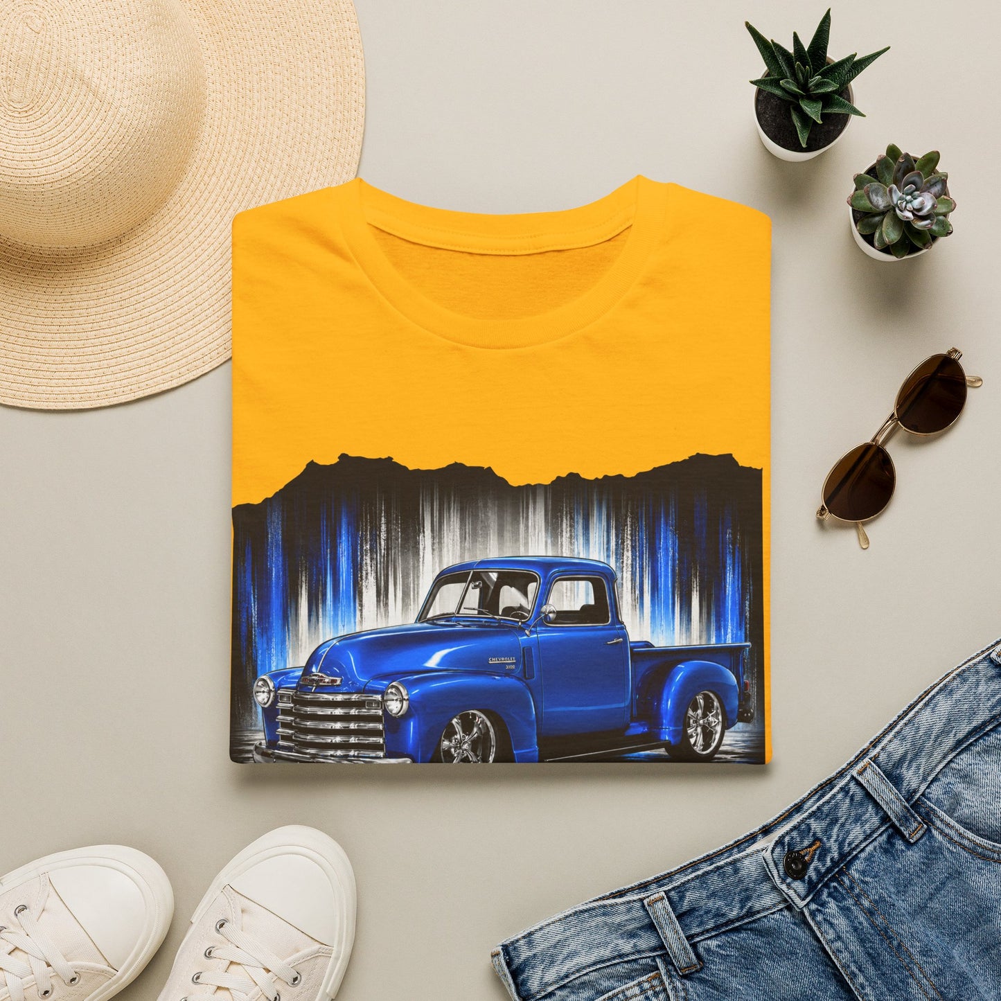 Vintage Truck Shirt, Blue Pickup Truck Tee, Classic Truck Graphic Shirt, Truck Enthusiast Gift, Retro Auto Unisex Tee