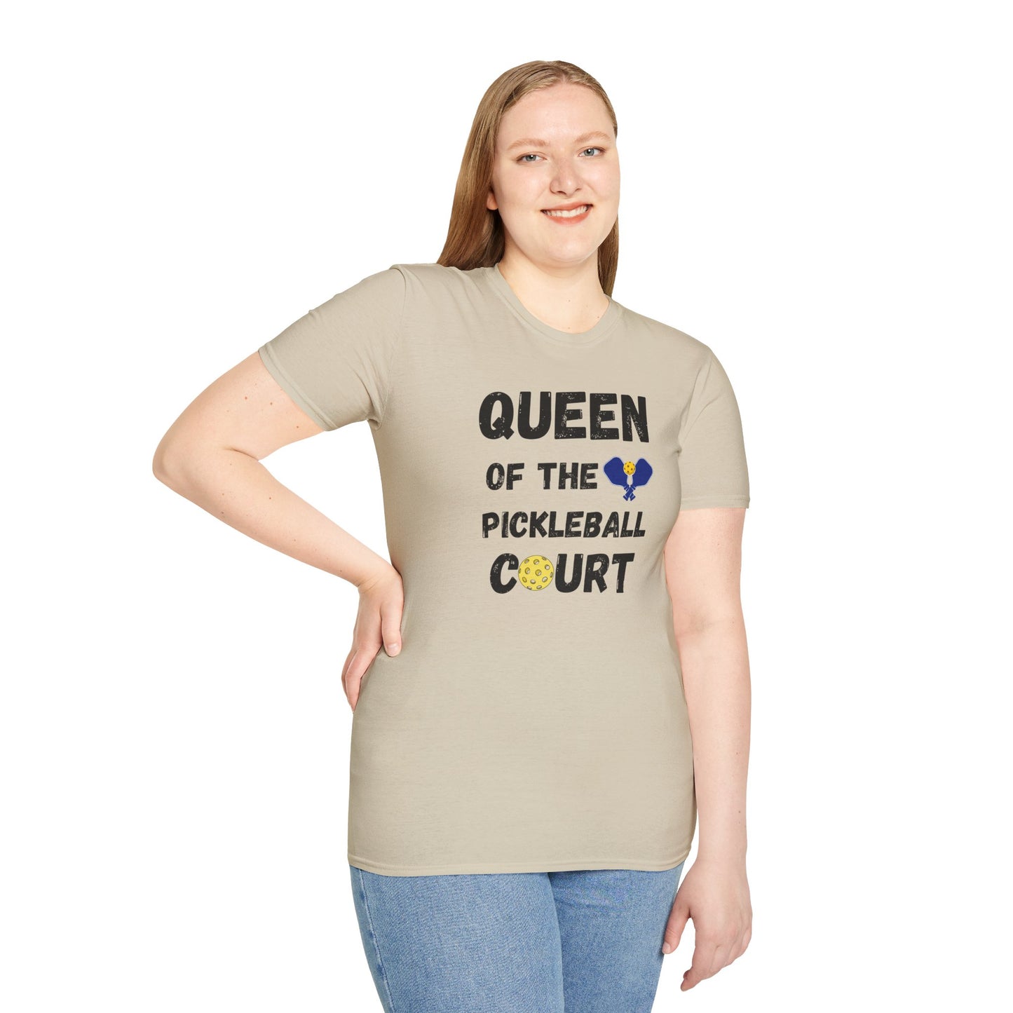 Queen of the Pickleball Court Unisex Softstyle T-Shirt, Pickleball Gift, Pickleball Apparel, Pickleball Lover Shirt, Pickleball Player Tee,