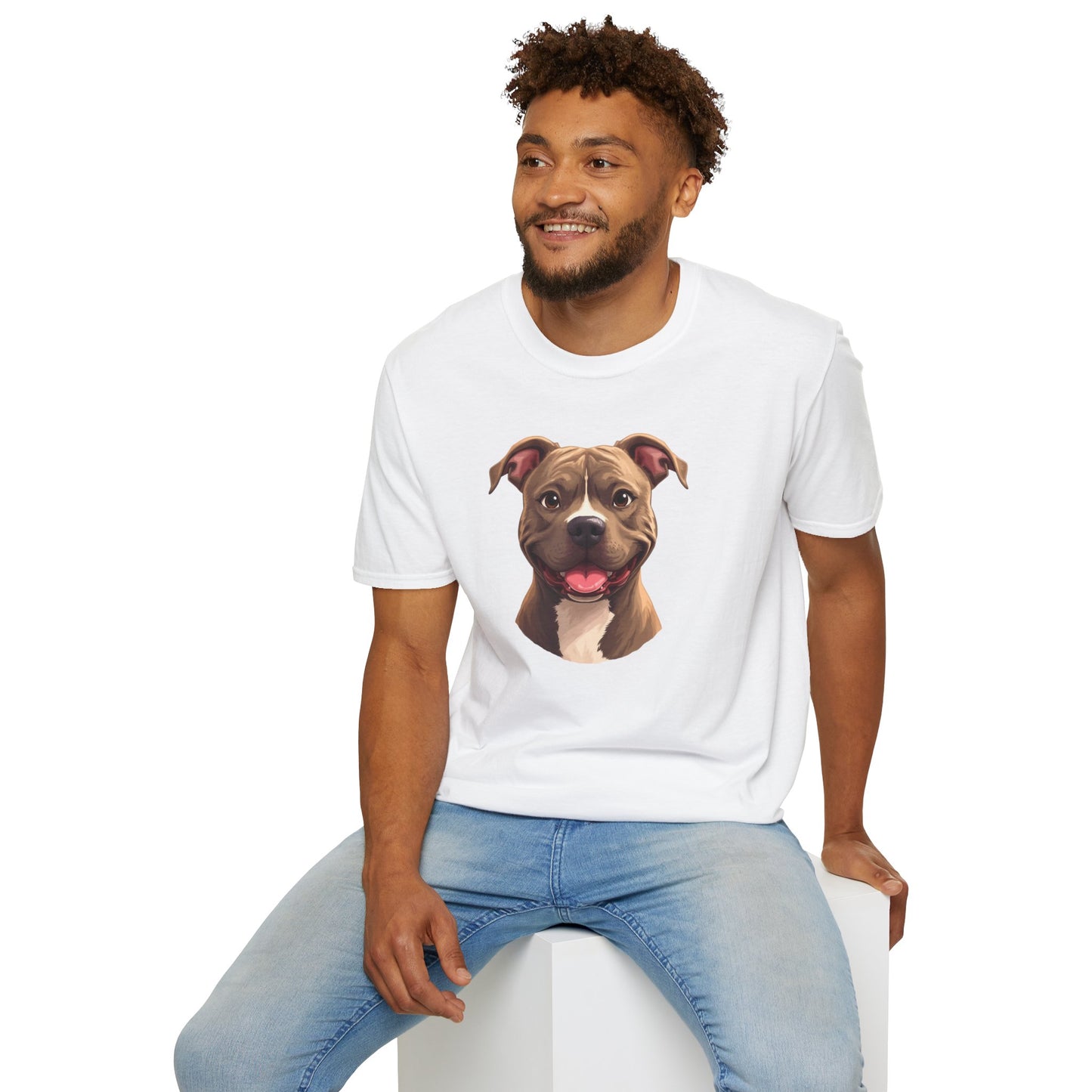 Pit Bull Terrier Dog Portrait Shirt – Pitbull Dog Lover Gift, Cute Dog Mom Tee, Dog Dad Shirt, Pet Breed Apparel