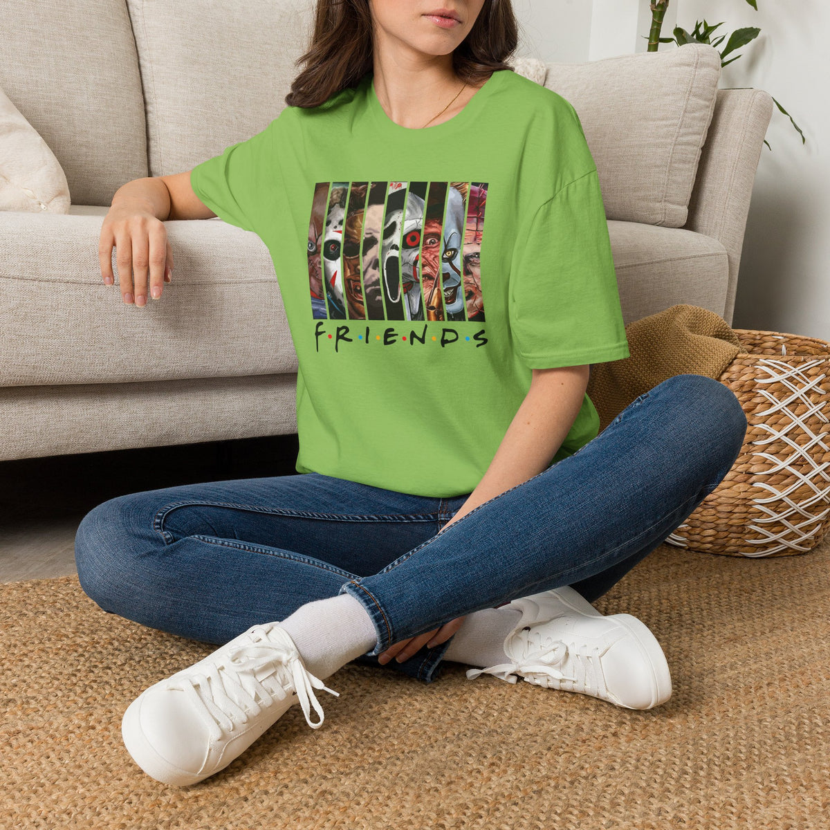 Horror Movie Villains Halloween Friends Softstyle T-Shirt, Scary Movie Tee, Halloween Shirt, Horror Movie Fan Gift, Horror Movie Characters