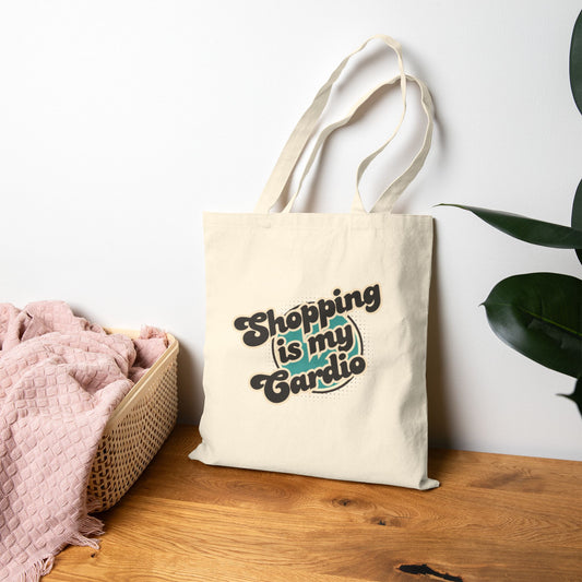 Shopping is my Cardio Tote Bag, Funny Gifts for shoppers, Shopping Tote, Mother's Day Gift, Mom gift, Funny tote bag, Grandma Gift