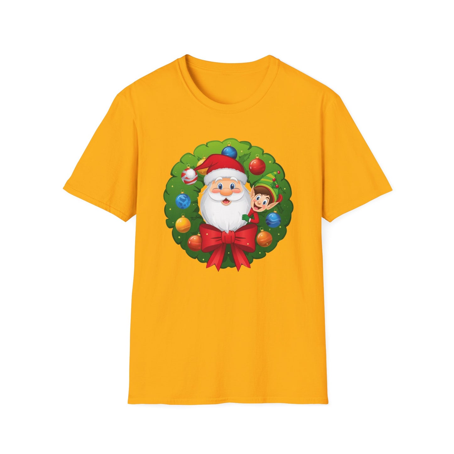 Santa and Elf on a Wreath Shirt, Family Christmas Shirts, Christmas T Shirt, Holiday Shirt, Cute Xmas Shirt for the family, Holiday Gift