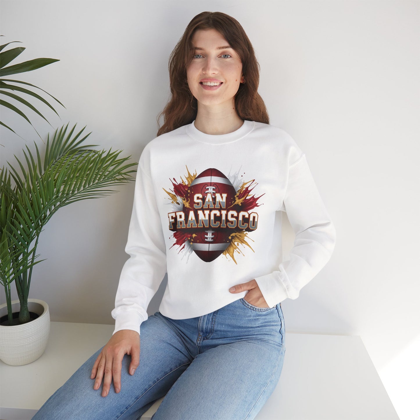 San Francisco Football Sweatshirt, San Francisco Team Sweatshirt, Football Gift for San Fran Fans, Game Day Fan Apparel, Football Fan Gift
