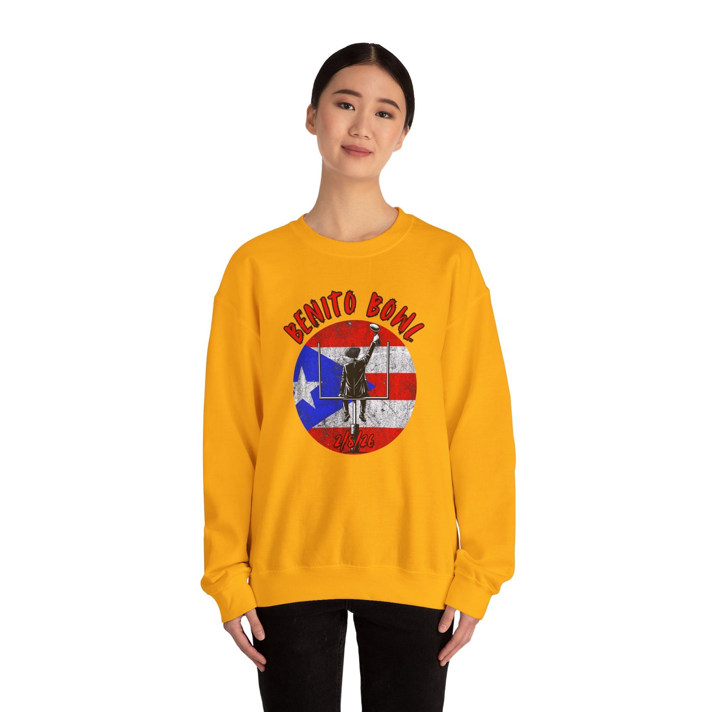 Benito Bowl 2/8/26 Sweatshirt – Puerto Rico Heritage, Boricua Pride Football Fan Sweatshirt
