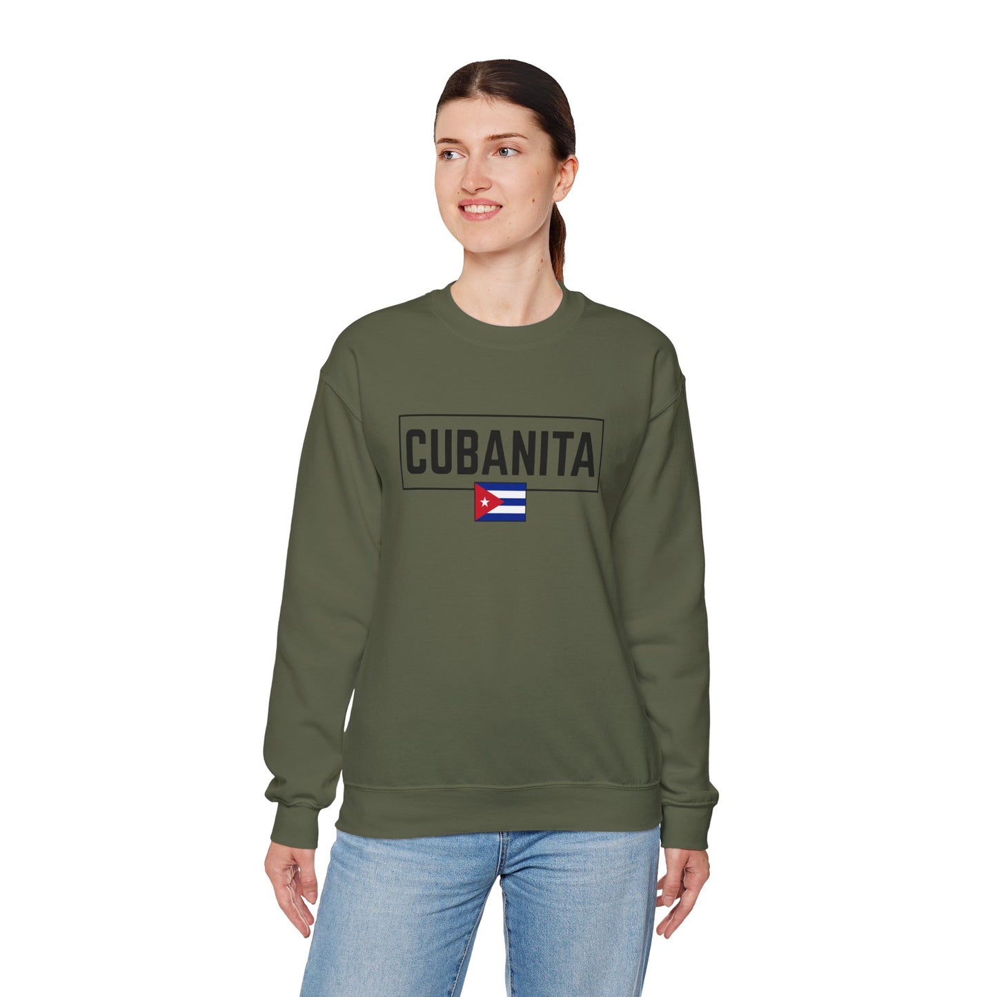 CUBANITA Sweatshirt – Cuban Flag Sweatshirt for Women, Latino Pride Sweatshirt, Cuba Heritage Top, Cuban Culture Graphic Sweatshirt